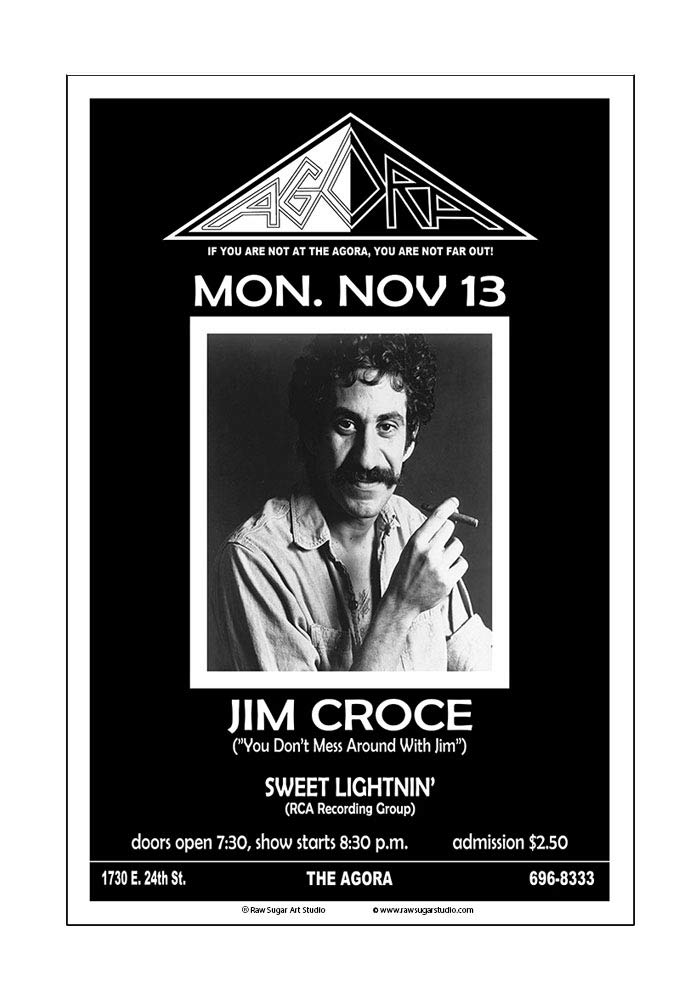 Amazon.com: Raw Sugar Art Studio Jim Croce 1972 Cleveland Concert